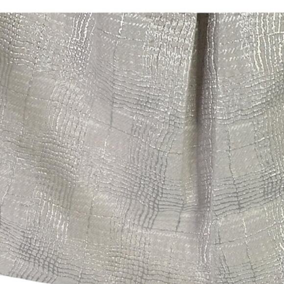 NWT Mignon Doo Anthropologie Metallic high waisted skirt cream & silver size 4 - Picture 8 of 12